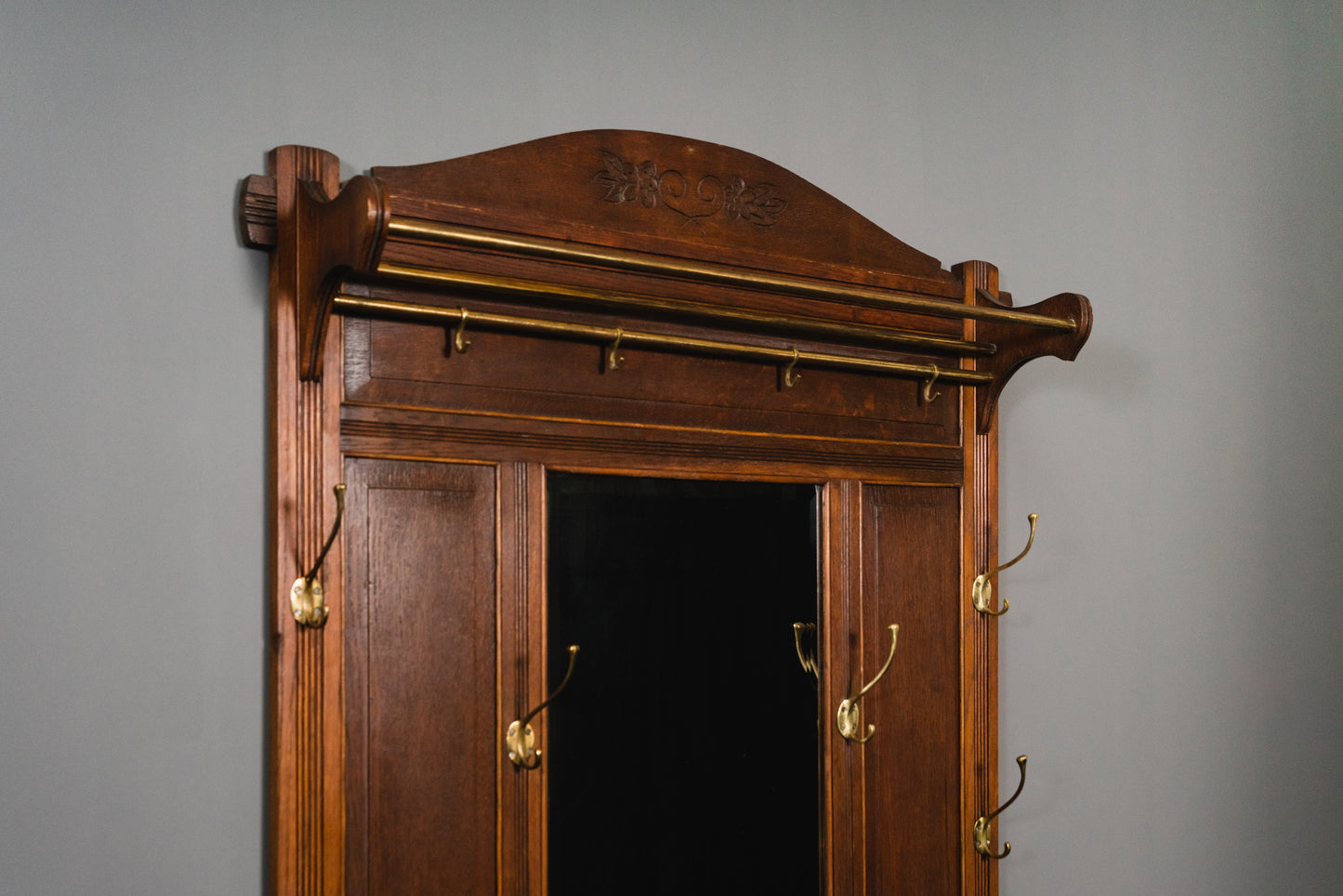 Wunderschöne Jugendstil Garderobe, Anfang des 20.Jahrhunderts - Spiegel Flur Ablage Ständer Alt Antik MÖBLINGER