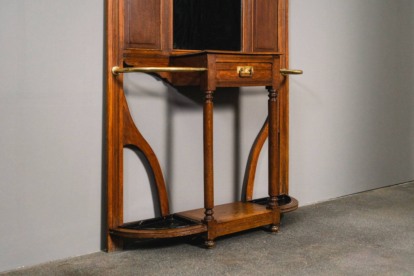 Wunderschöne Jugendstil Garderobe, Anfang des 20.Jahrhunderts - Spiegel Flur Ablage Ständer Alt Antik MÖBLINGER