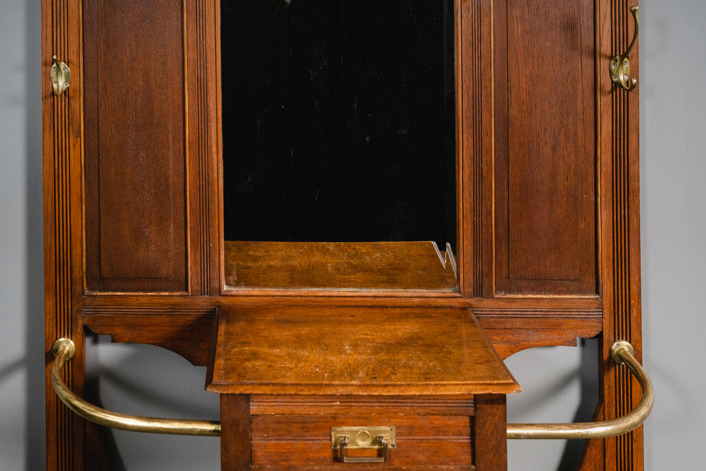 Wunderschöne Jugendstil Garderobe, Anfang des 20.Jahrhunderts - Spiegel Flur Ablage Ständer Alt Antik MÖBLINGER