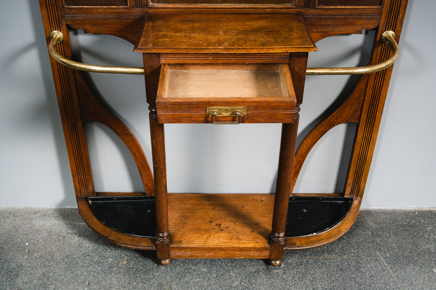 Wunderschöne Jugendstil Garderobe, Anfang des 20.Jahrhunderts - Spiegel Flur Ablage Ständer Alt Antik MÖBLINGER