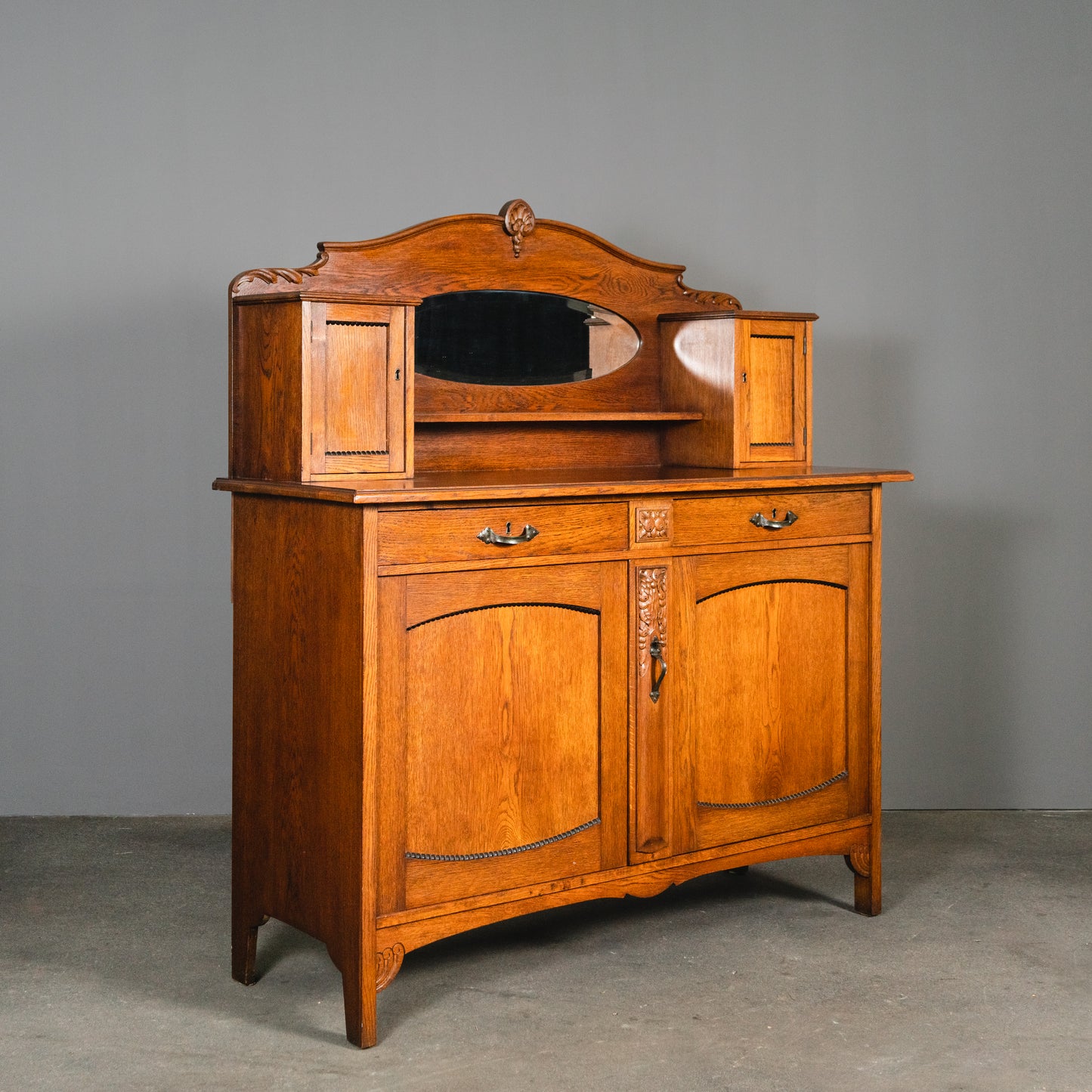 Elegante Jugendstil Anrichte, Anfang des 20.Jahrhunderts - Sideboard Kommode Schrank Regal Alt Antik MÖBLINGER