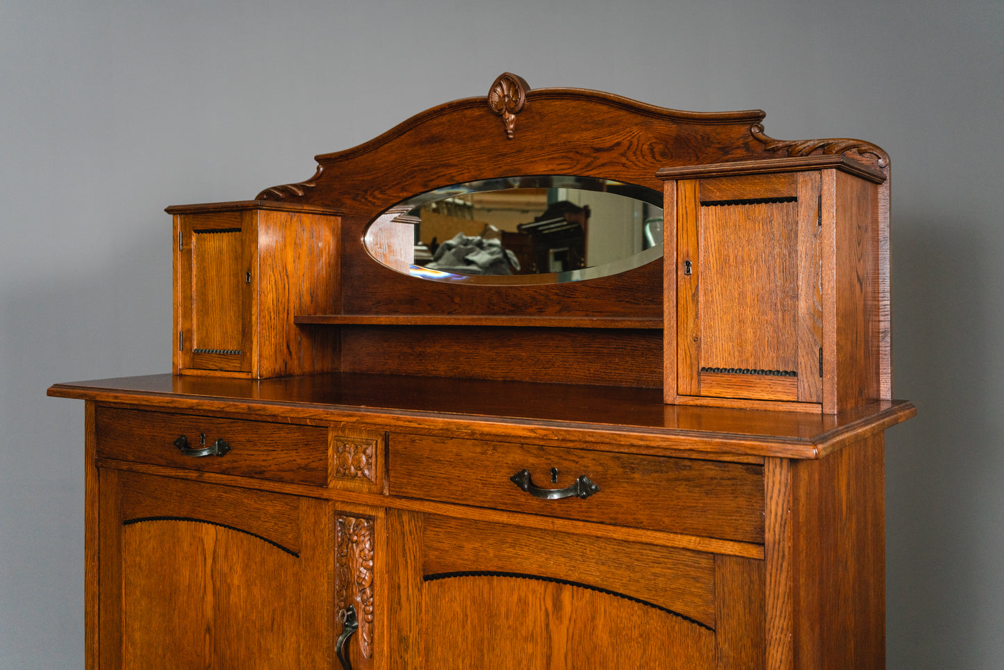 Elegante Jugendstil Anrichte, Anfang des 20.Jahrhunderts - Sideboard Kommode Schrank Regal Alt Antik MÖBLINGER