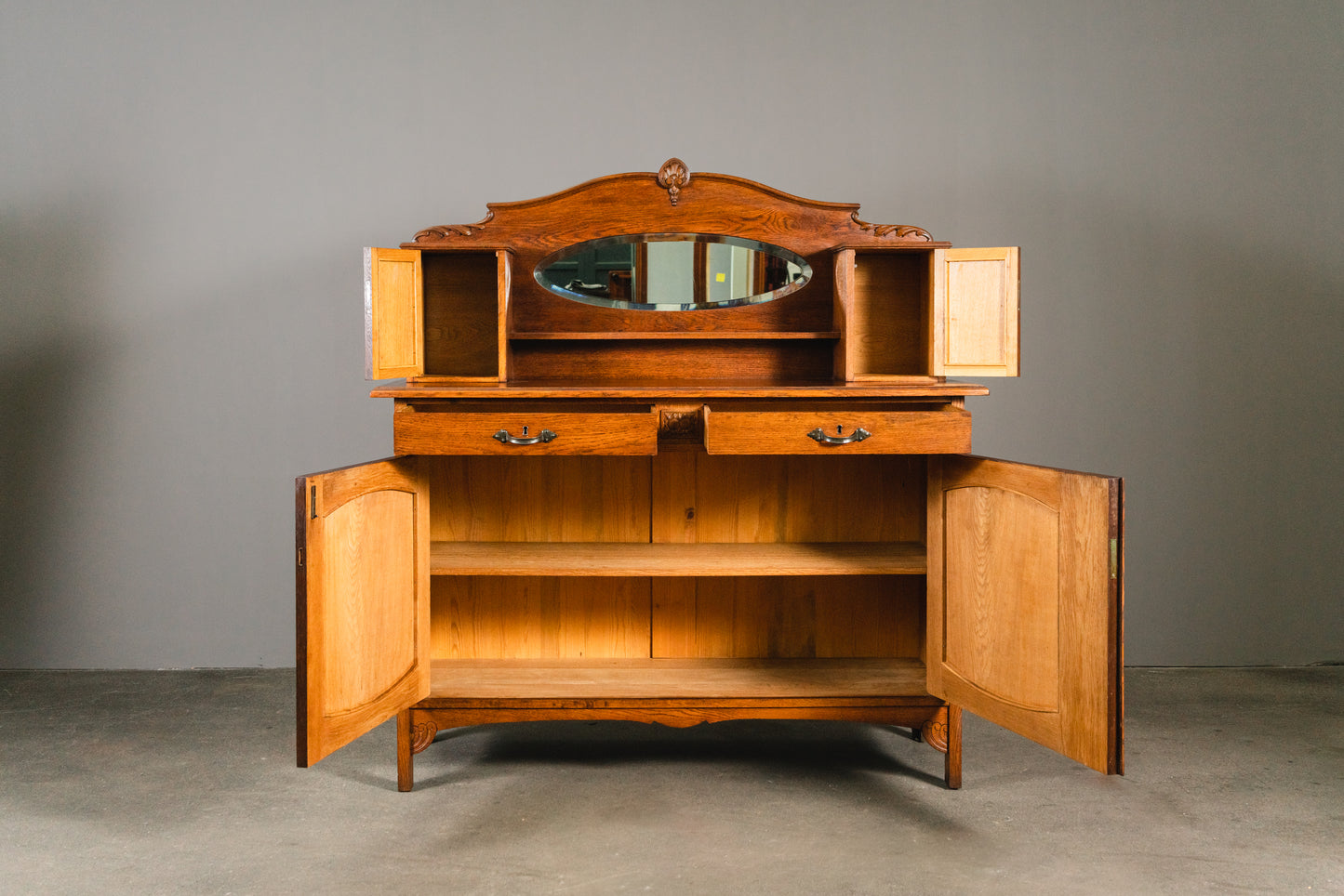 Elegante Jugendstil Anrichte, Anfang des 20.Jahrhunderts - Sideboard Kommode Schrank Regal Alt Antik MÖBLINGER