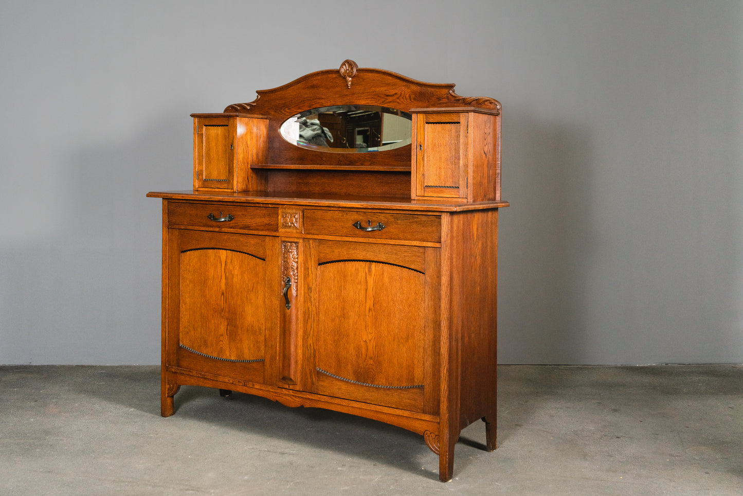 Elegante Jugendstil Anrichte, Anfang des 20.Jahrhunderts - Sideboard Kommode Schrank Regal Alt Antik MÖBLINGER