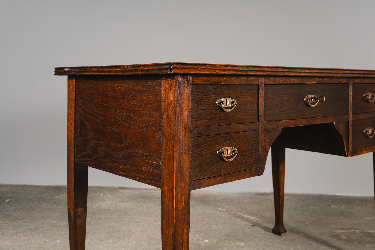 Praktischer Jugendstil Schreibtisch, Anfang des 20.Jahrhunderts - Desk Büro Homeoffice Tisch Eiche Alt Antik MÖBLINGER