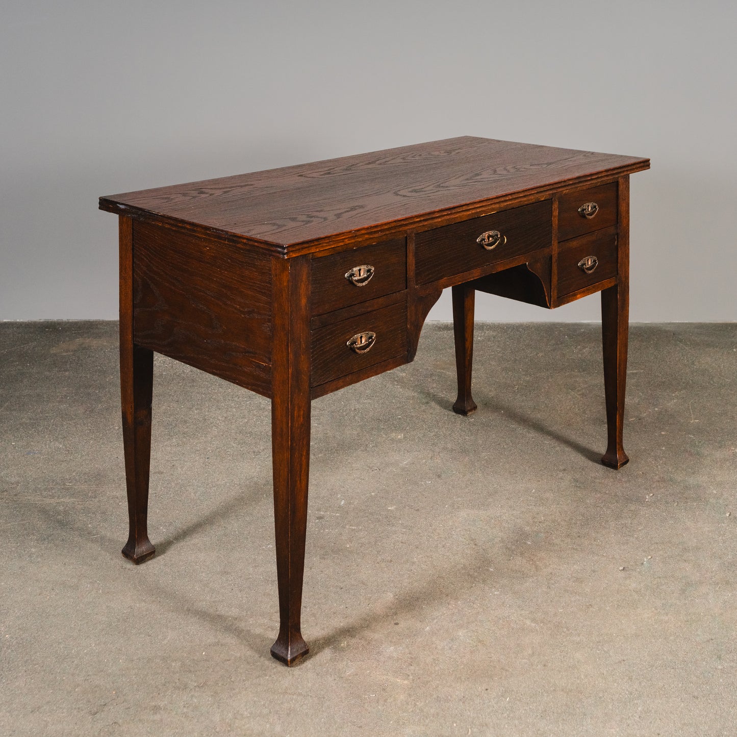 Praktischer Jugendstil Schreibtisch, Anfang des 20.Jahrhunderts - Desk Büro Homeoffice Tisch Eiche Alt Antik MÖBLINGER