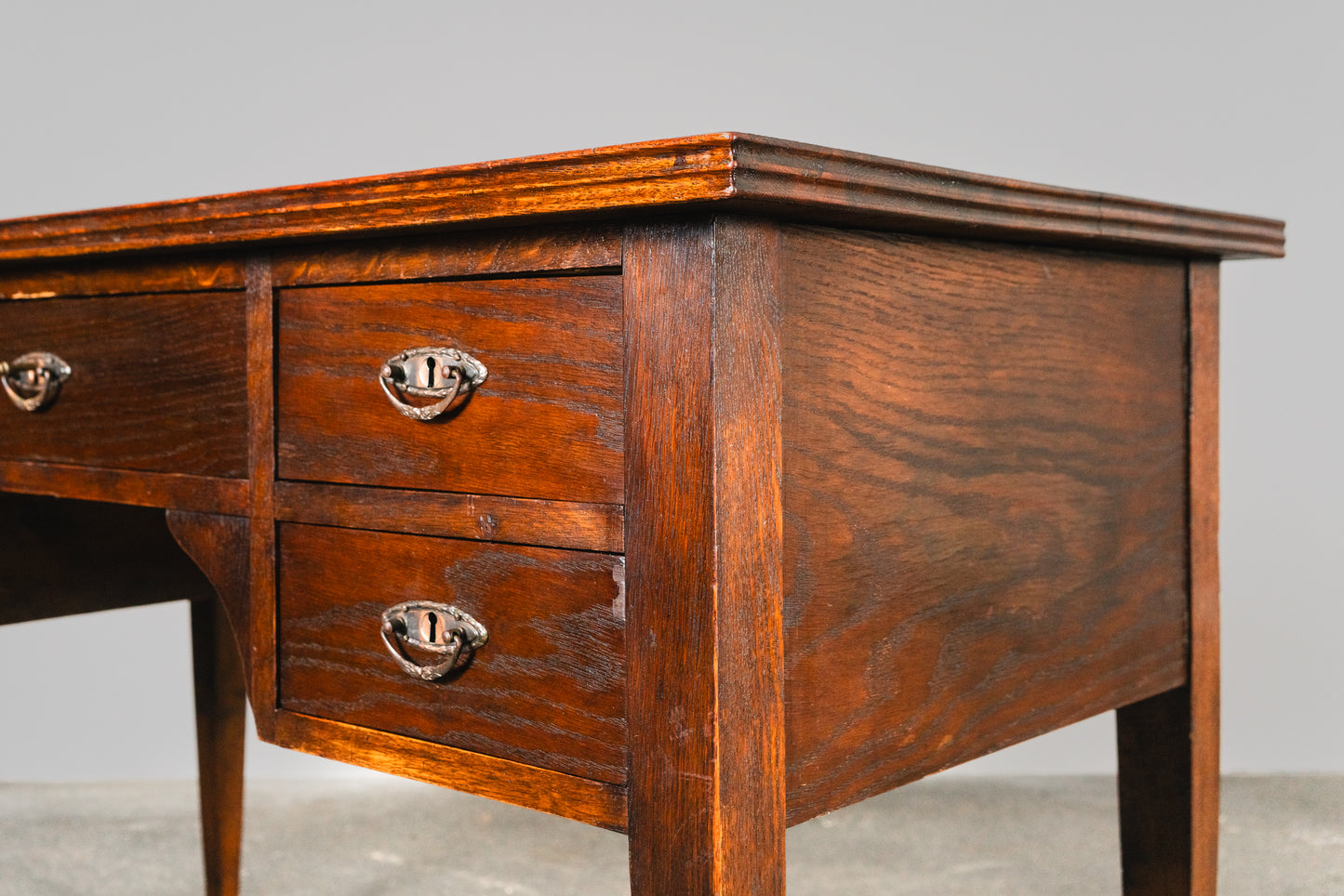 Praktischer Jugendstil Schreibtisch, Anfang des 20.Jahrhunderts - Desk Büro Homeoffice Tisch Eiche Alt Antik MÖBLINGER