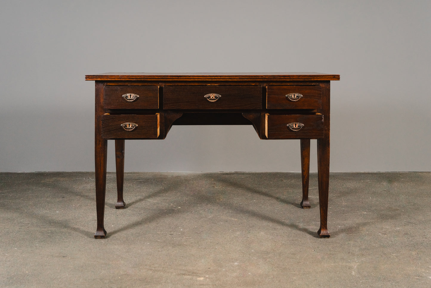 Praktischer Jugendstil Schreibtisch, Anfang des 20.Jahrhunderts - Desk Büro Homeoffice Tisch Eiche Alt Antik MÖBLINGER