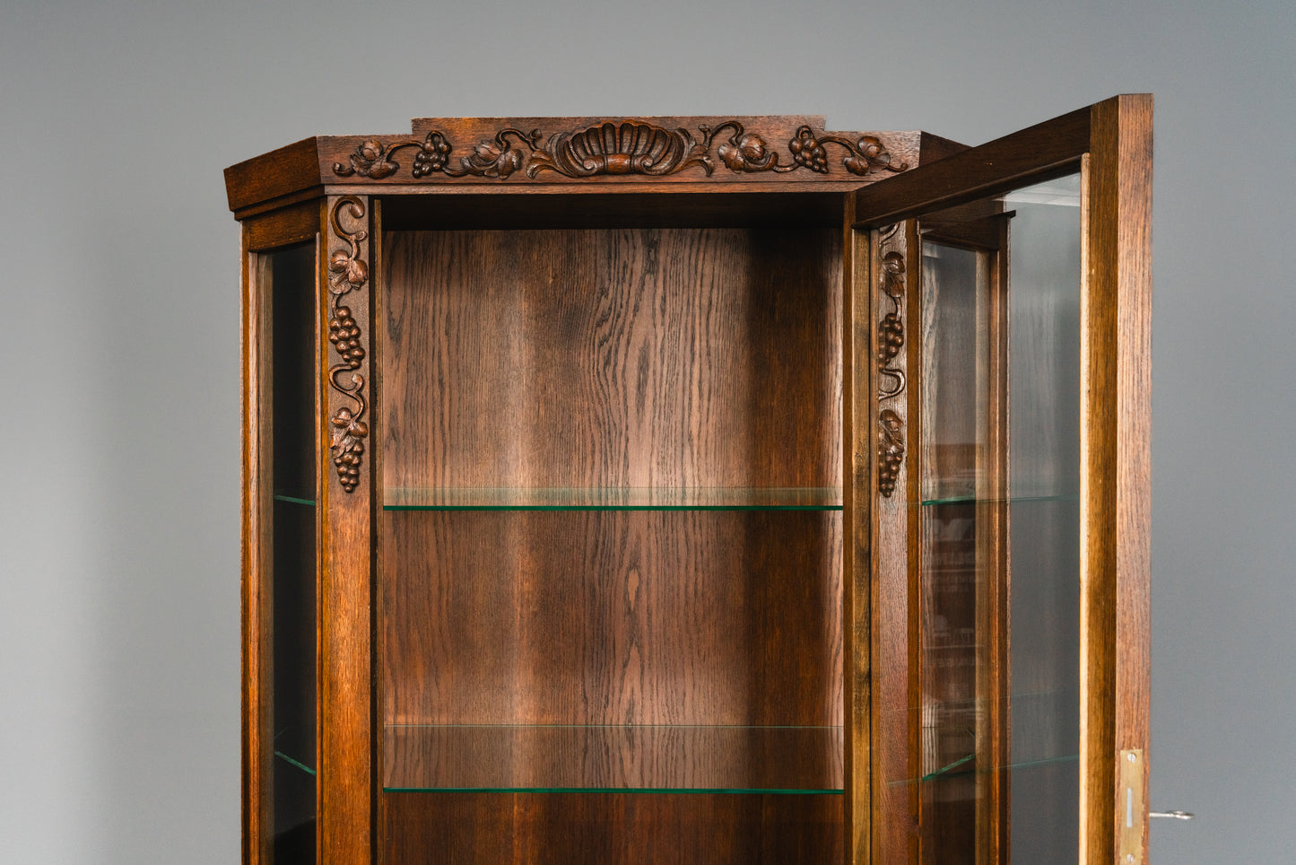 Elegante Jugendstil Vitrine, Anfang des 20.Jahrhunderts - Vintage Schrank Regal Kommode Bücherschrank Alt Antik MÖBLINGER