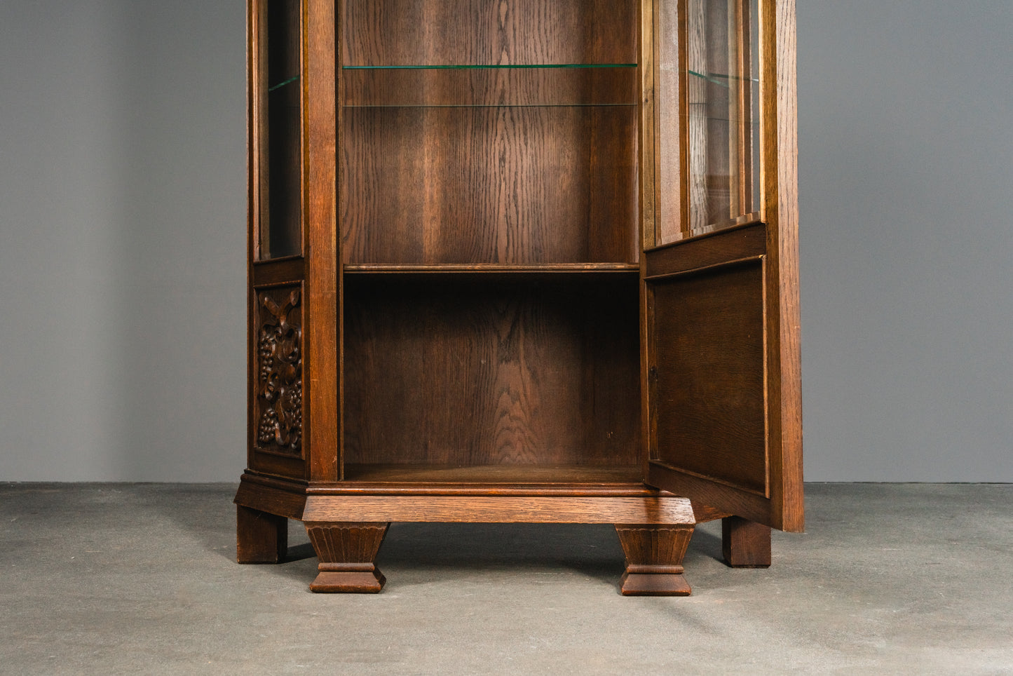 Elegante Jugendstil Vitrine, Anfang des 20.Jahrhunderts - Vintage Schrank Regal Kommode Bücherschrank Alt Antik MÖBLINGER