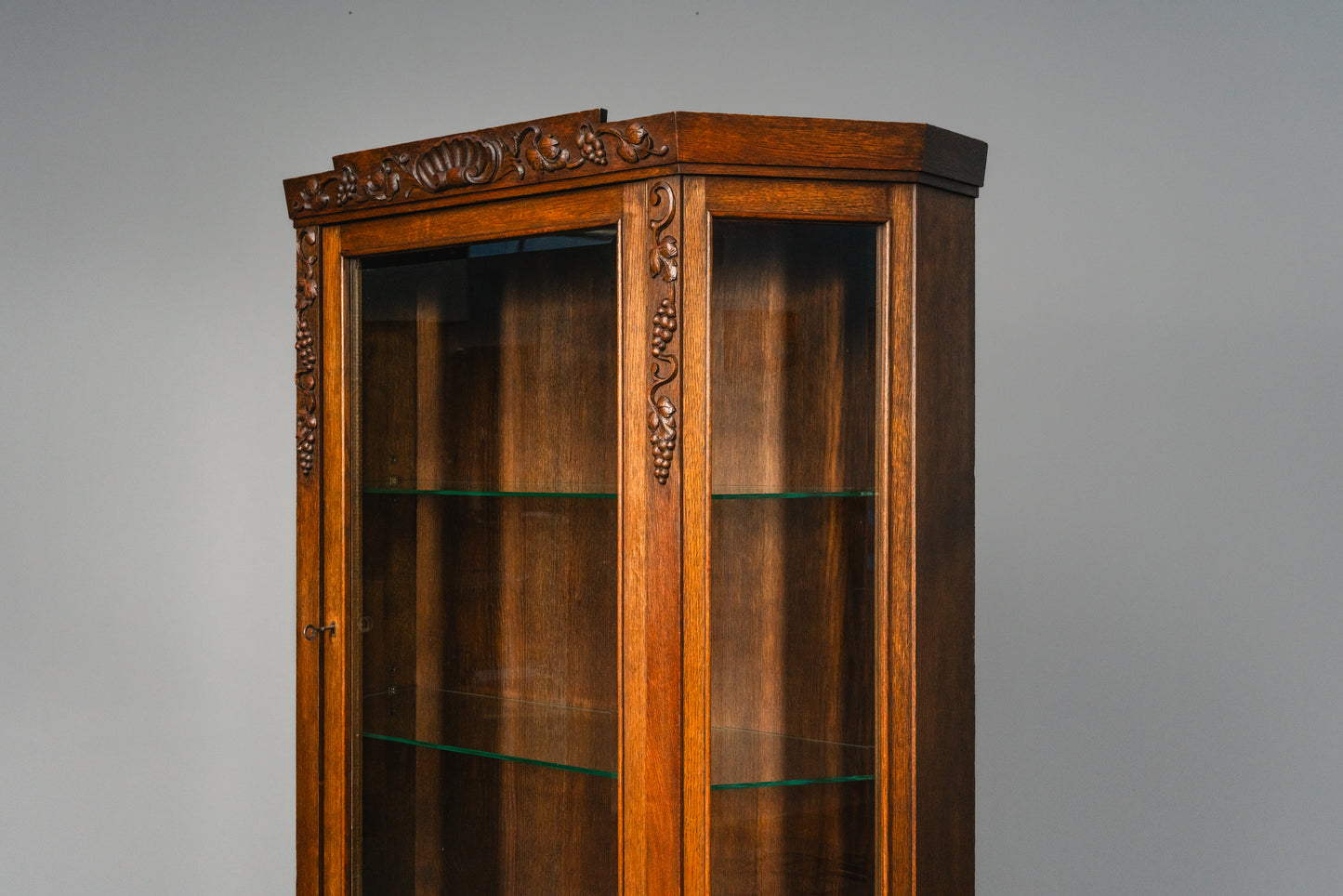 Elegante Jugendstil Vitrine, Anfang des 20.Jahrhunderts - Vintage Schrank Regal Kommode Bücherschrank Alt Antik MÖBLINGER