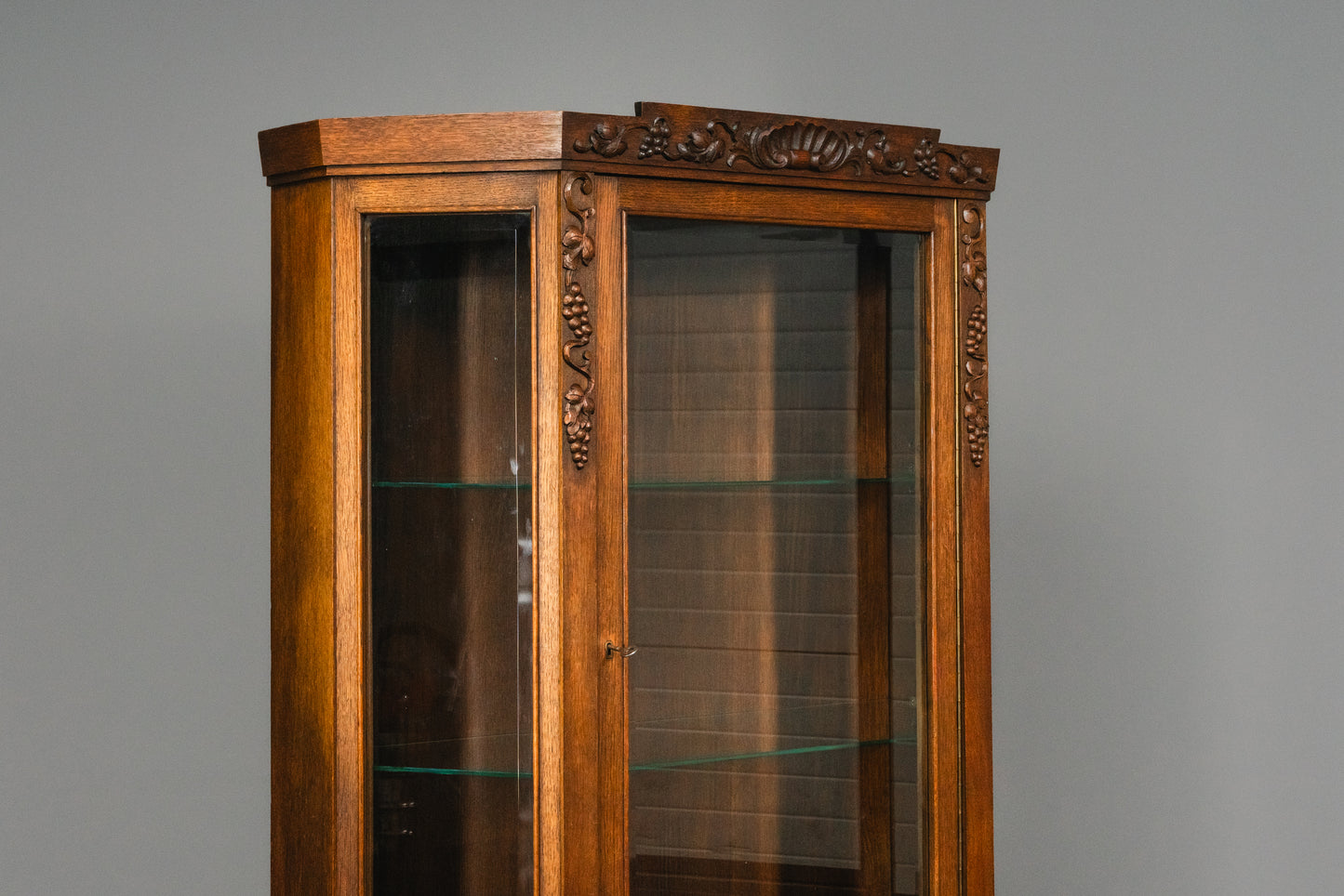 Elegante Jugendstil Vitrine, Anfang des 20.Jahrhunderts - Vintage Schrank Regal Kommode Bücherschrank Alt Antik MÖBLINGER
