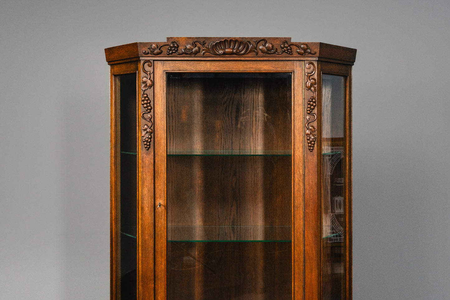 Elegante Jugendstil Vitrine, Anfang des 20.Jahrhunderts - Vintage Schrank Regal Kommode Bücherschrank Alt Antik MÖBLINGER