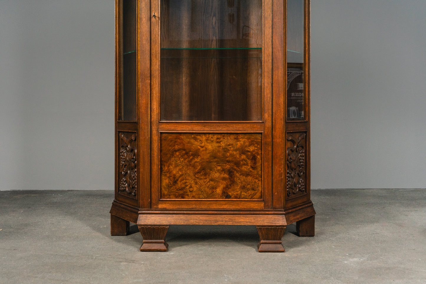 Elegante Jugendstil Vitrine, Anfang des 20.Jahrhunderts - Vintage Schrank Regal Kommode Bücherschrank Alt Antik MÖBLINGER