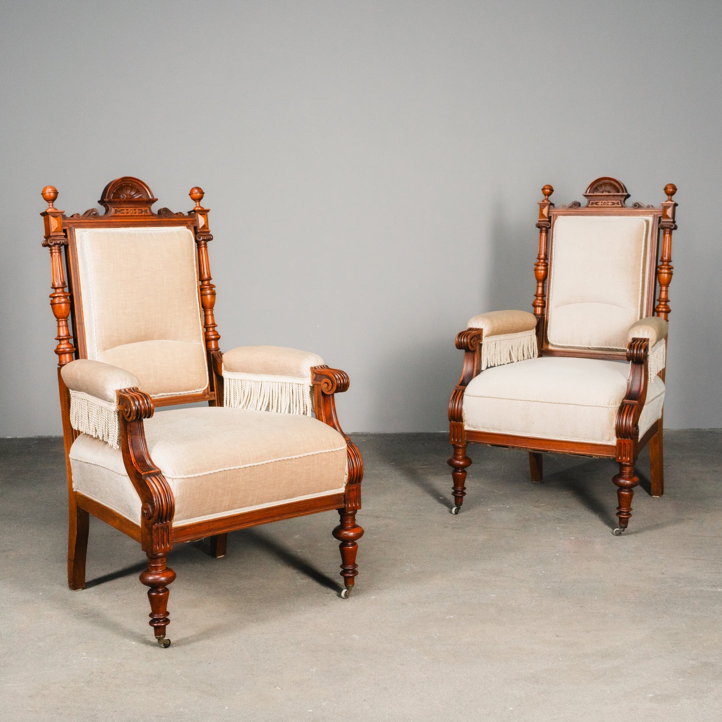 Klassisches Paar Gründerzeit Sessel, zweite Hälfte des 19.Jahrhunderts - Sofa Stuhl Armlehnensessel Armchair Antik Alt MÖBLINGER