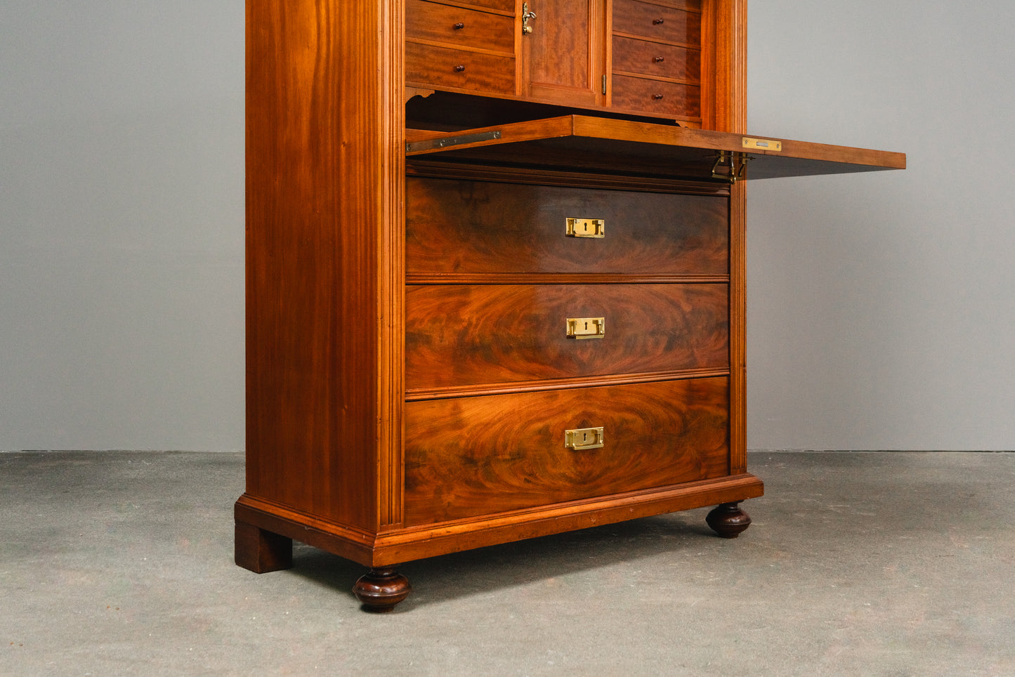 Wunderschöner Jugendstil Standsekretär, Anfang des 20.Jahrhunderts - Sekretär Desk Schreibtisch Büro Schrank Kommode Mahagoni Alt Antik MÖBLINGER