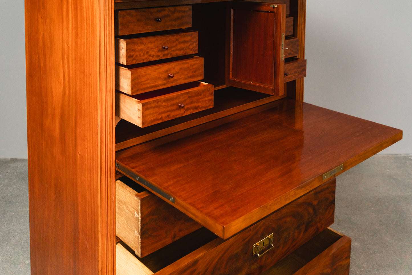 Wunderschöner Jugendstil Standsekretär, Anfang des 20.Jahrhunderts - Sekretär Desk Schreibtisch Büro Schrank Kommode Mahagoni Alt Antik MÖBLINGER