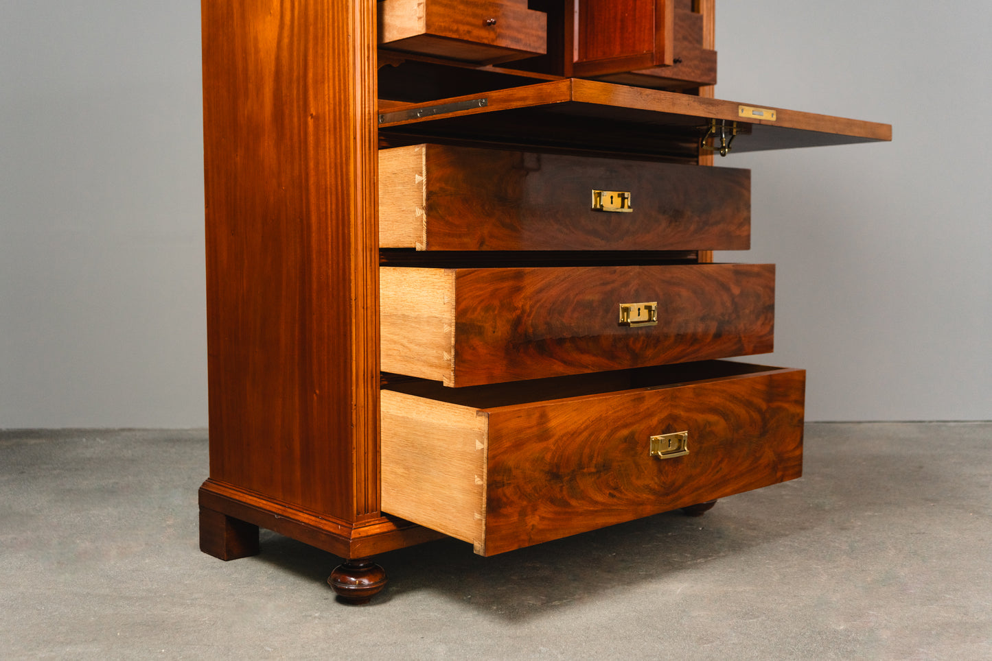 Wunderschöner Jugendstil Standsekretär, Anfang des 20.Jahrhunderts - Sekretär Desk Schreibtisch Büro Schrank Kommode Mahagoni Alt Antik MÖBLINGER