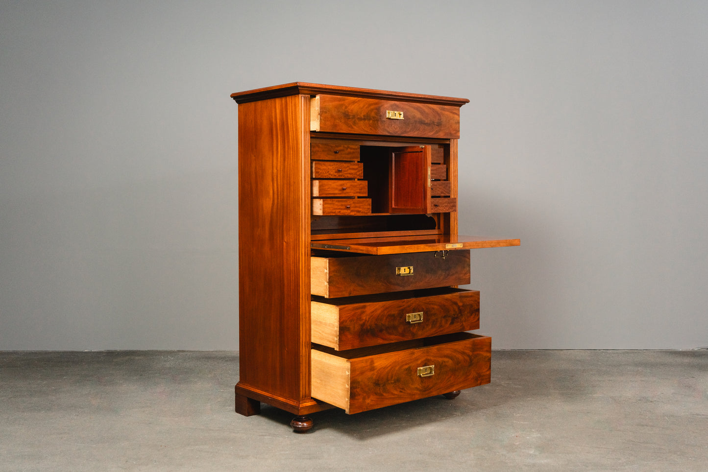 Wunderschöner Jugendstil Standsekretär, Anfang des 20.Jahrhunderts - Sekretär Desk Schreibtisch Büro Schrank Kommode Mahagoni Alt Antik MÖBLINGER