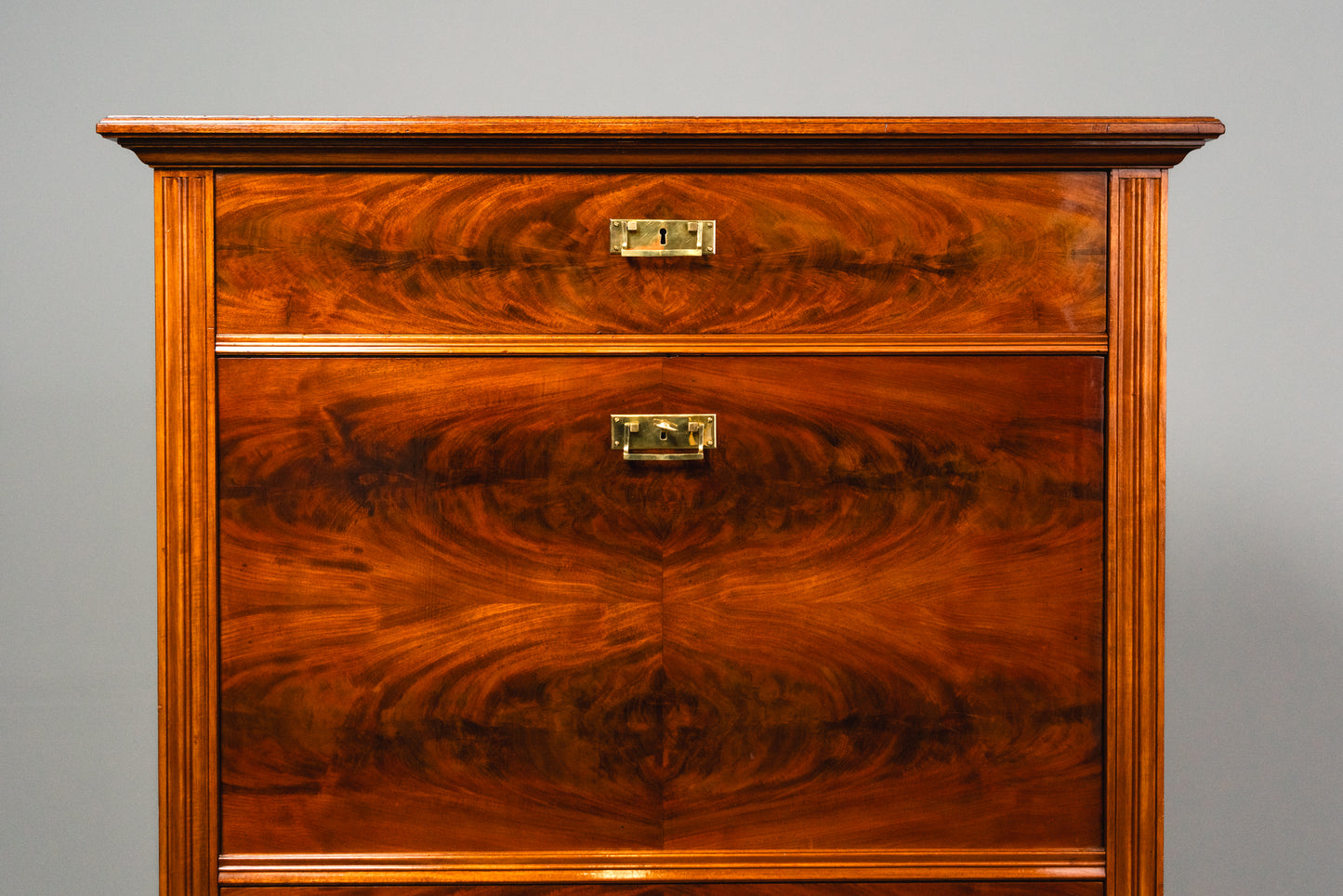 Wunderschöner Jugendstil Standsekretär, Anfang des 20.Jahrhunderts - Sekretär Desk Schreibtisch Büro Schrank Kommode Mahagoni Alt Antik MÖBLINGER