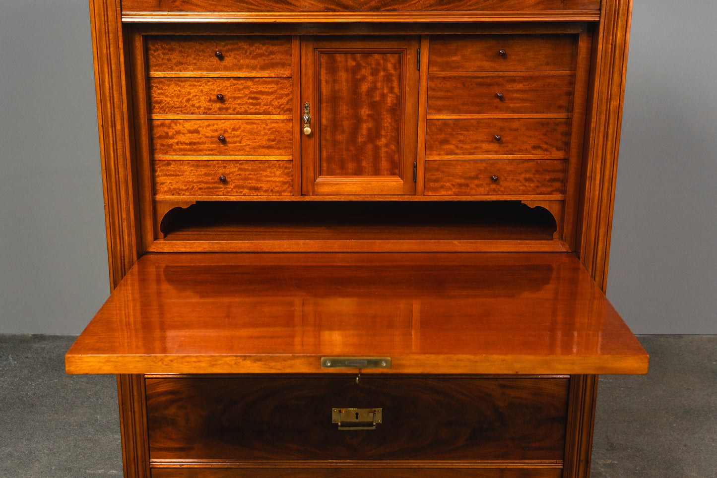 Wunderschöner Jugendstil Standsekretär, Anfang des 20.Jahrhunderts - Sekretär Desk Schreibtisch Büro Schrank Kommode Mahagoni Alt Antik MÖBLINGER