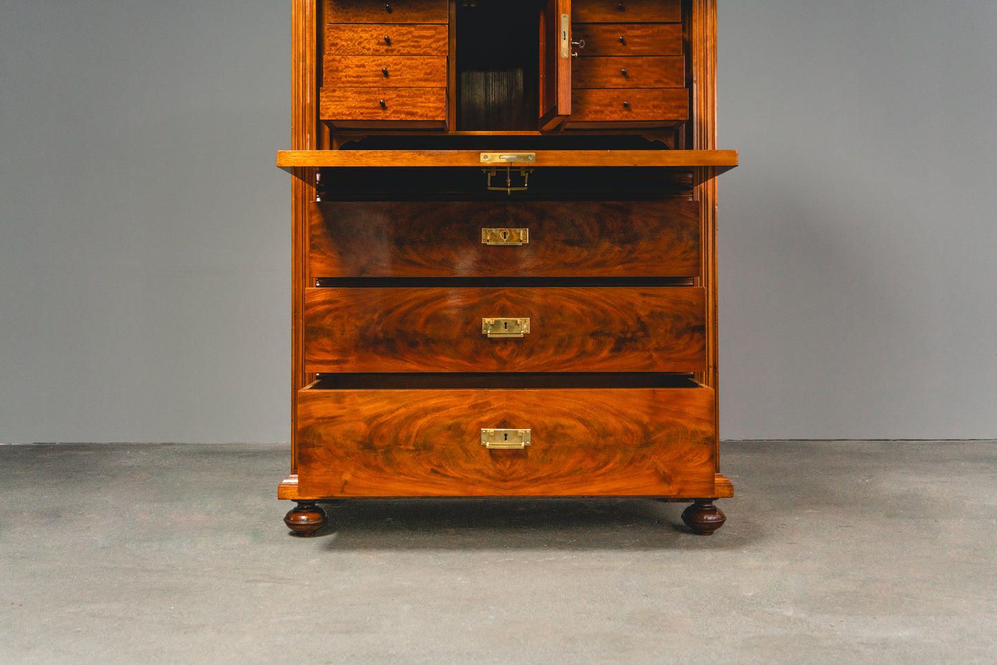 Wunderschöner Jugendstil Standsekretär, Anfang des 20.Jahrhunderts - Sekretär Desk Schreibtisch Büro Schrank Kommode Mahagoni Alt Antik MÖBLINGER