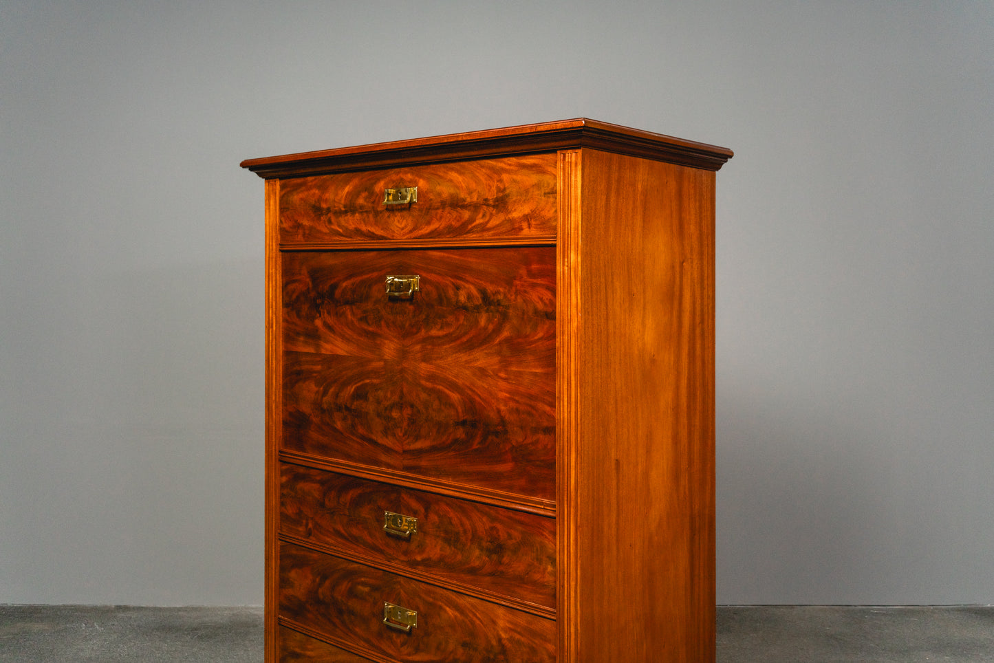 Wunderschöner Jugendstil Standsekretär, Anfang des 20.Jahrhunderts - Sekretär Desk Schreibtisch Büro Schrank Kommode Mahagoni Alt Antik MÖBLINGER