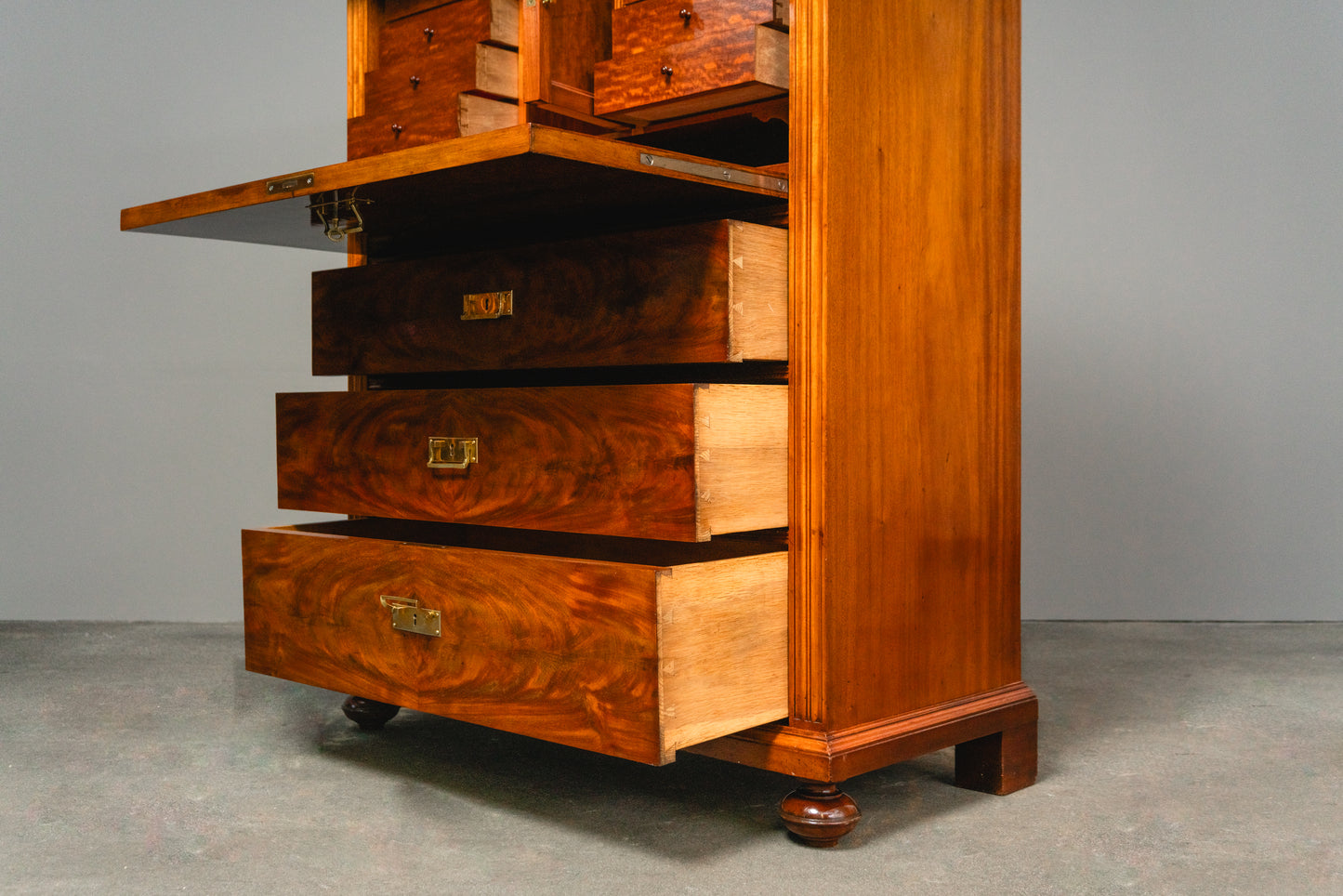 Wunderschöner Jugendstil Standsekretär, Anfang des 20.Jahrhunderts - Sekretär Desk Schreibtisch Büro Schrank Kommode Mahagoni Alt Antik MÖBLINGER