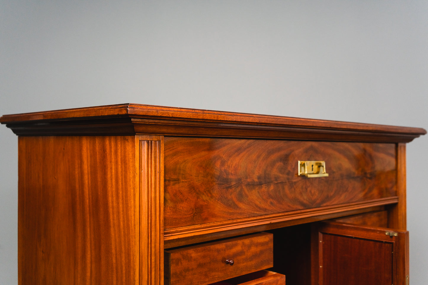 Wunderschöner Jugendstil Standsekretär, Anfang des 20.Jahrhunderts - Sekretär Desk Schreibtisch Büro Schrank Kommode Mahagoni Alt Antik MÖBLINGER
