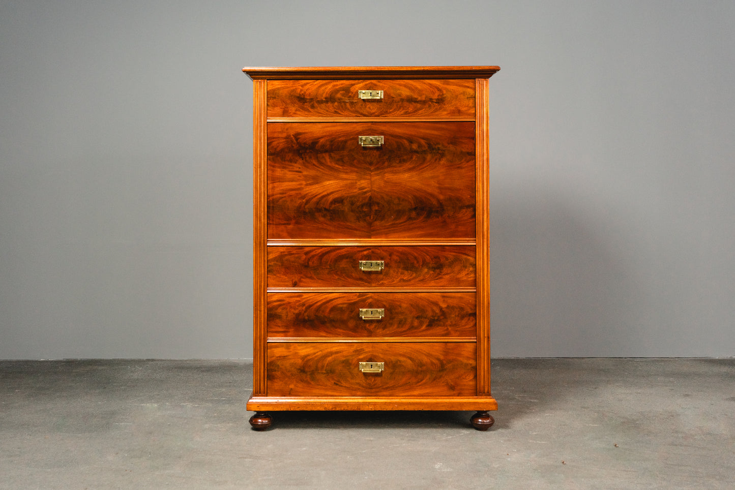 Wunderschöner Jugendstil Standsekretär, Anfang des 20.Jahrhunderts - Sekretär Desk Schreibtisch Büro Schrank Kommode Mahagoni Alt Antik MÖBLINGER