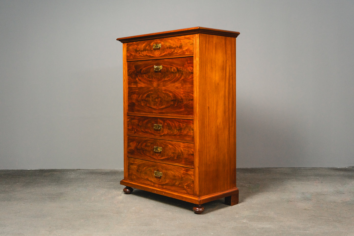 Wunderschöner Jugendstil Standsekretär, Anfang des 20.Jahrhunderts - Sekretär Desk Schreibtisch Büro Schrank Kommode Mahagoni Alt Antik MÖBLINGER