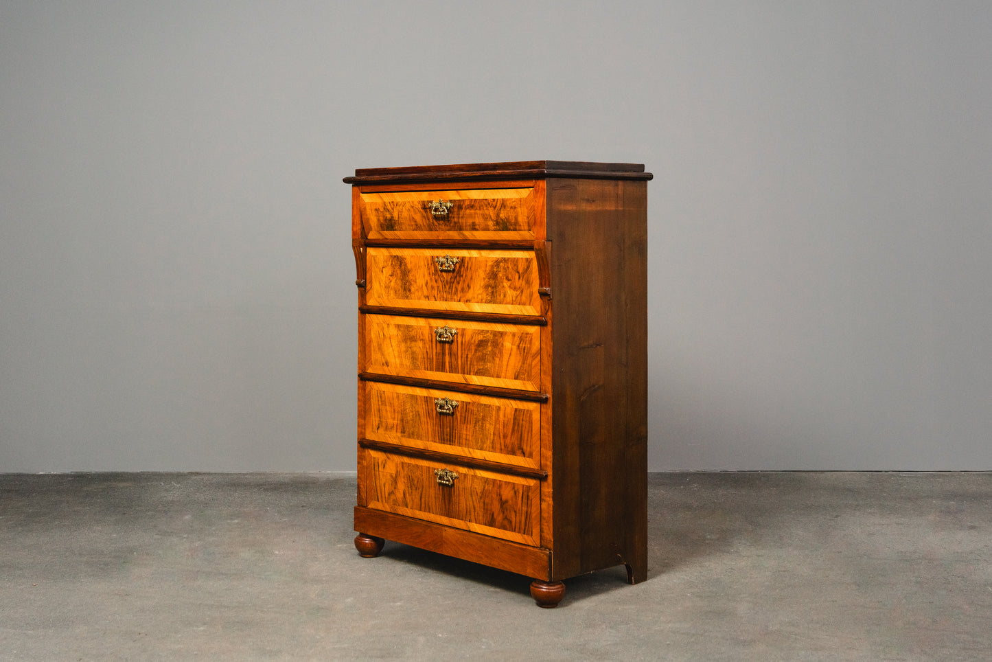 Stilvolle hohe Antike Gründerzeit Kommode, Ende des 19.Jahrhunderts - Schrank Regal Anrichte Alt Antik MÖBLINGER