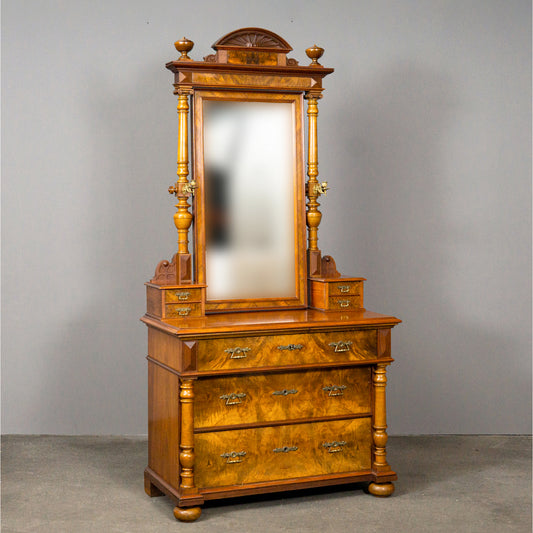 Stilvolle Gründerzeit Kommode mit Spiegelaufsatz