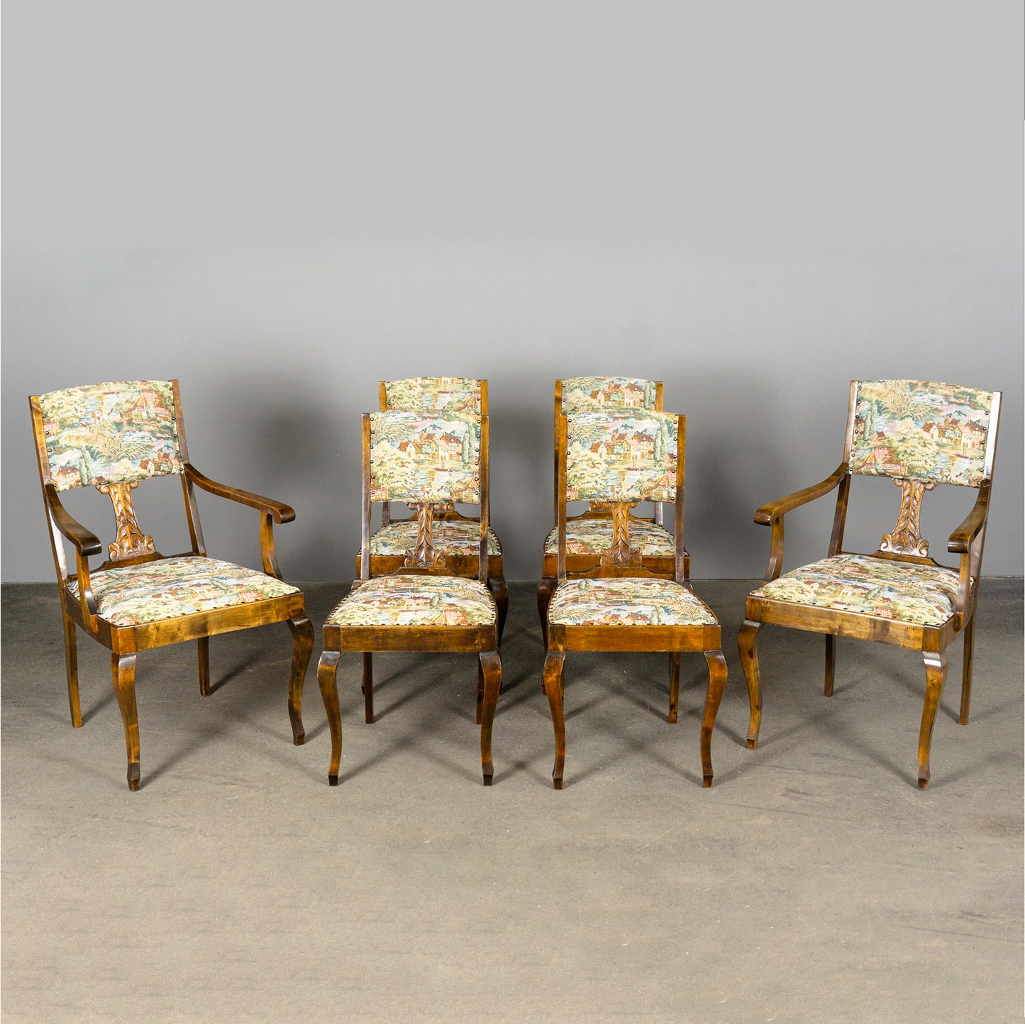 Schönes Jugendstil 6er Set Stühle