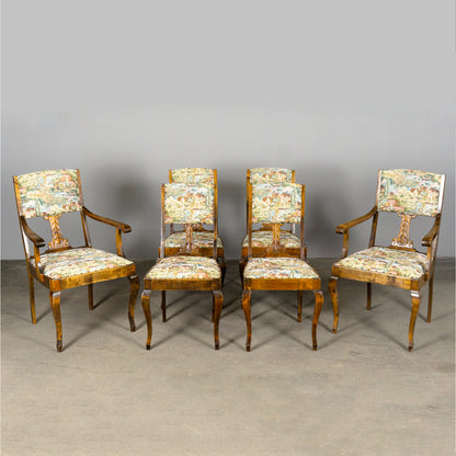 Schönes Jugendstil 6er Set Stühle