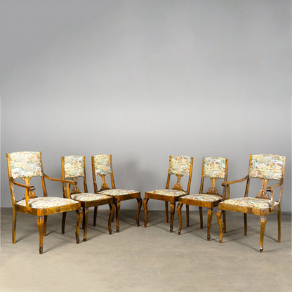 Schönes Jugendstil 6er Set Stühle