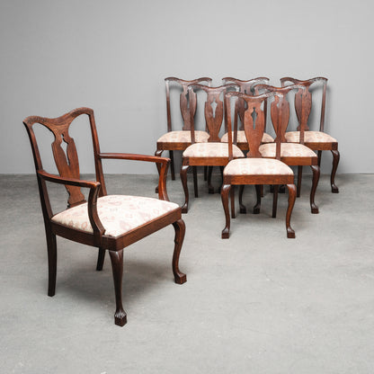 Elegantes 7er Set Jugendstil Stühle