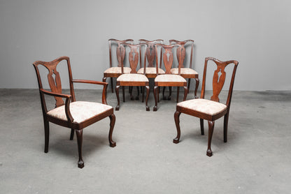 Elegantes 7er Set Jugendstil Stühle