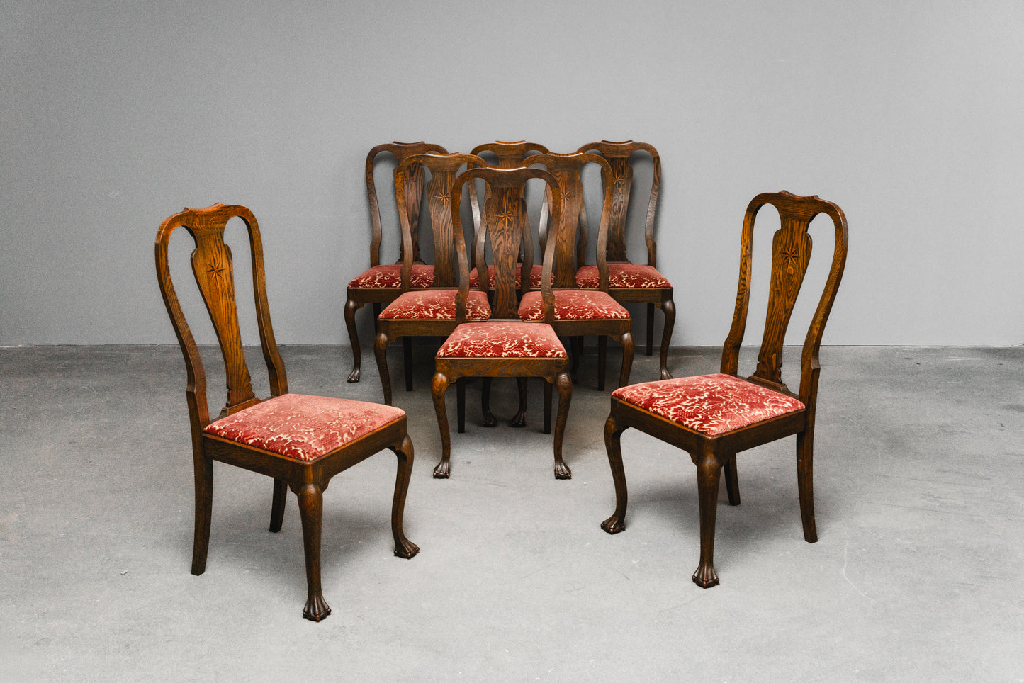 Elegantes Jugendstil 8er Set Stühle