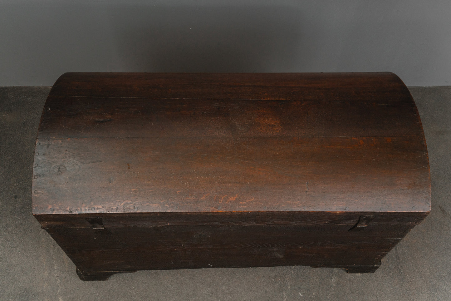 Wunderschöne Biedermeier Runddeckeltruhe
