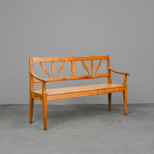 Biedermeier Bank aus Eiche & Kiefer - 1.Hälfte des 19.Jahrhunderts