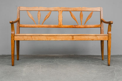 Biedermeier Bank aus Eiche & Kiefer - 1.Hälfte des 19.Jahrhunderts