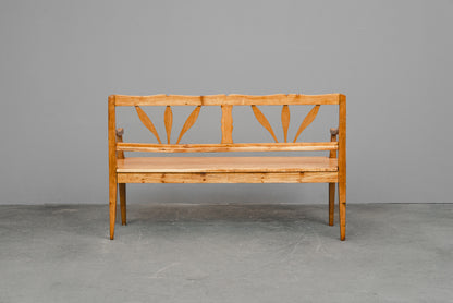 Biedermeier Bank aus Eiche & Kiefer - 1.Hälfte des 19.Jahrhunderts