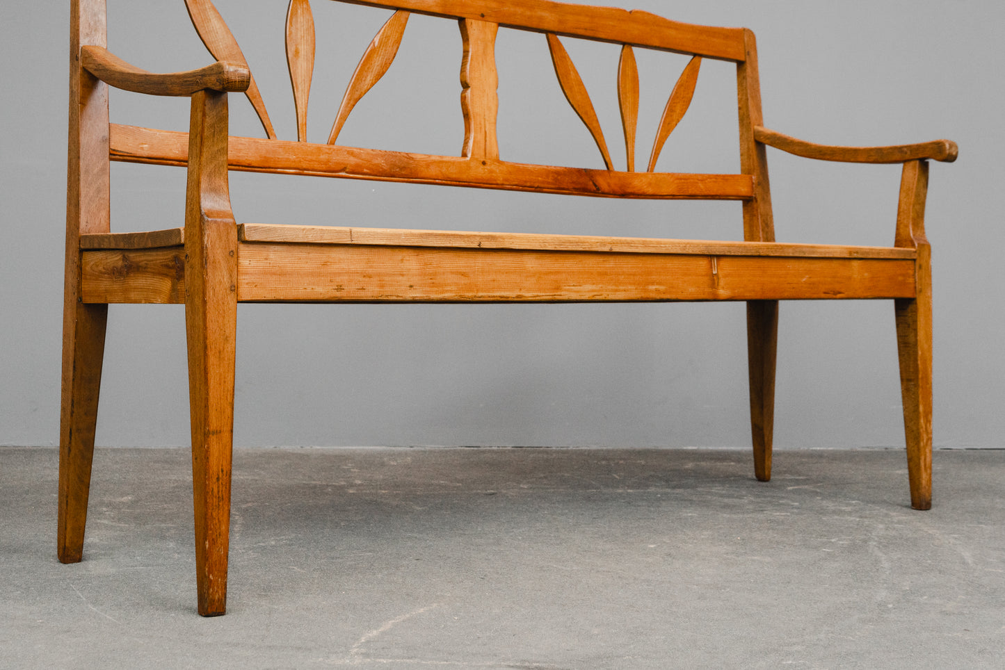 Biedermeier Bank aus Eiche & Kiefer - 1.Hälfte des 19.Jahrhunderts