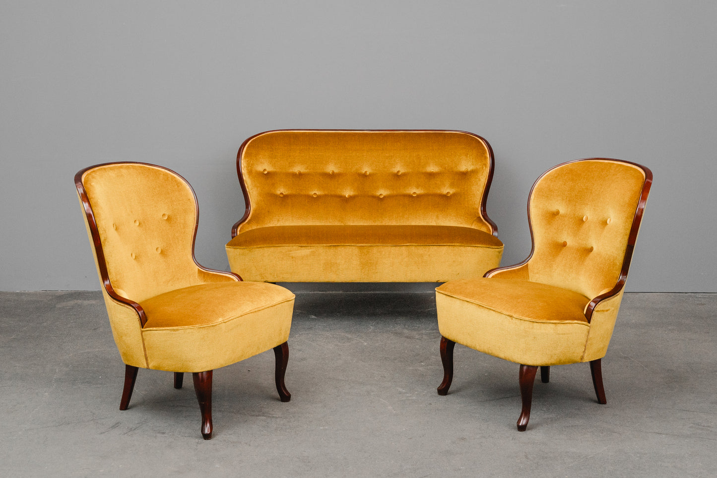 Mid-Century Paar Sessel in Gelb - Mitte des 20.Jahrhunderts