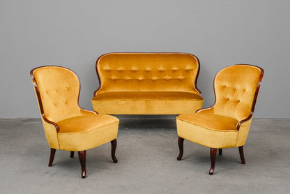 Mid-Century Paar Sessel in Gelb - Mitte des 20.Jahrhunderts