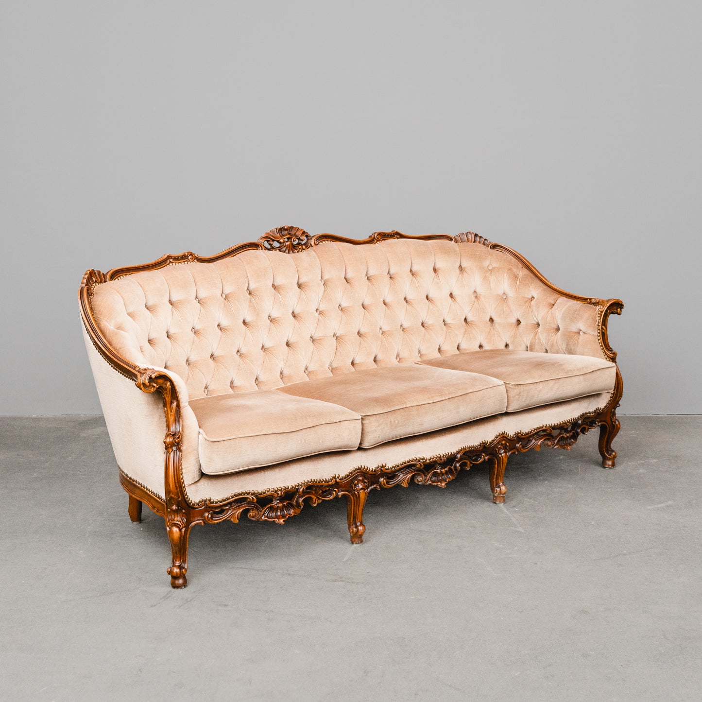 Barock Stil Sofa in Vollholz - aus dem 20.Jahrhundert