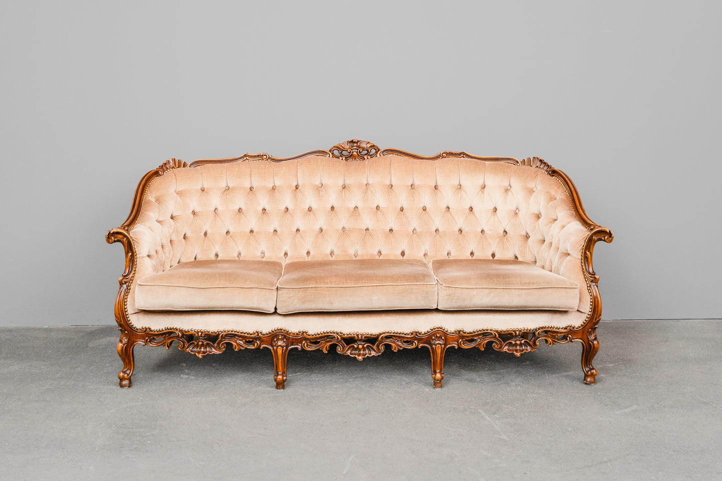 Barock Stil Sofa in Vollholz - aus dem 20.Jahrhundert