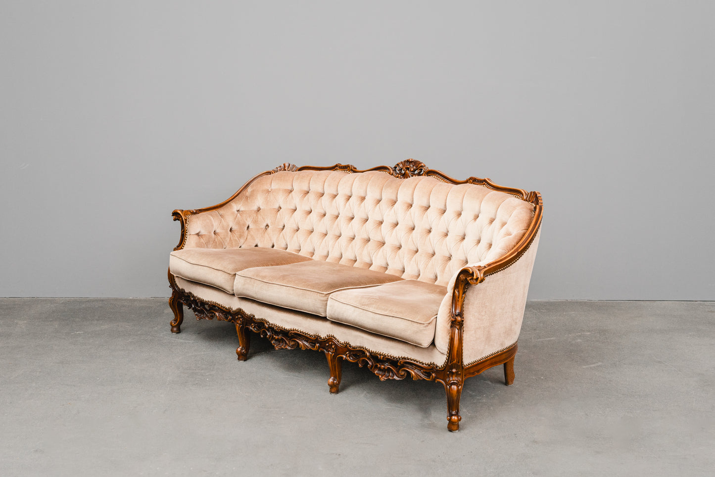 Barock Stil Sofa in Vollholz - aus dem 20.Jahrhundert