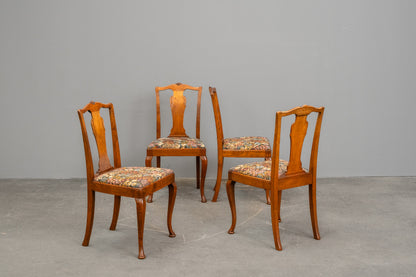 Jugendstil 4er Set Stühle in Eiche - Anfang des 20.Jahrhunderts